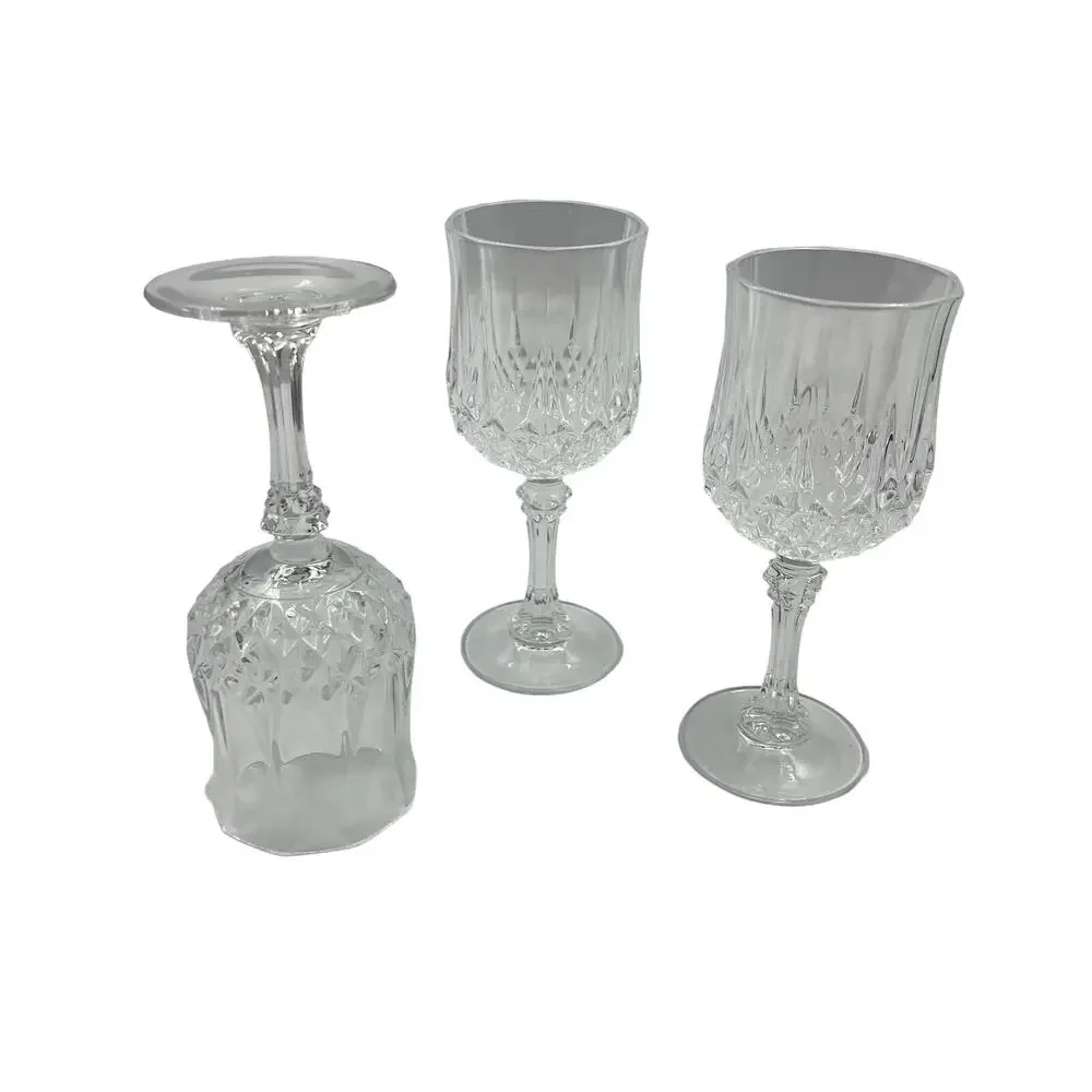 Vintage Luminarc Arc International Wine Cordial‎ Glasses 3 Piece Clear Crystal